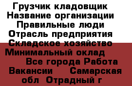 Грузчик-кладовщик › Название организации ­ Правильные люди › Отрасль предприятия ­ Складское хозяйство › Минимальный оклад ­ 26 000 - Все города Работа » Вакансии   . Самарская обл.,Отрадный г.